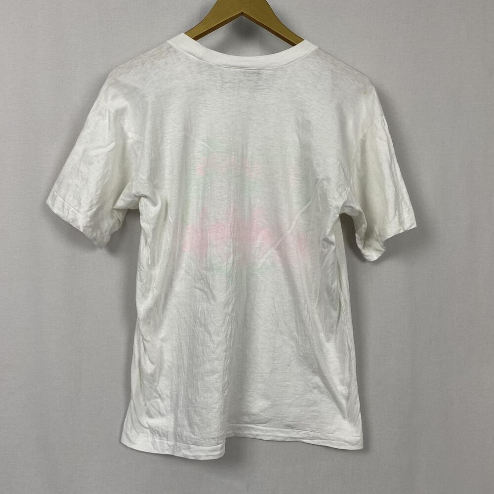 Vintage Bahamas T Shirt Large White Neon Puff Paint Tropical Single Stitch 80s - Picture 6 of 14